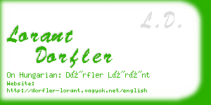 lorant dorfler business card